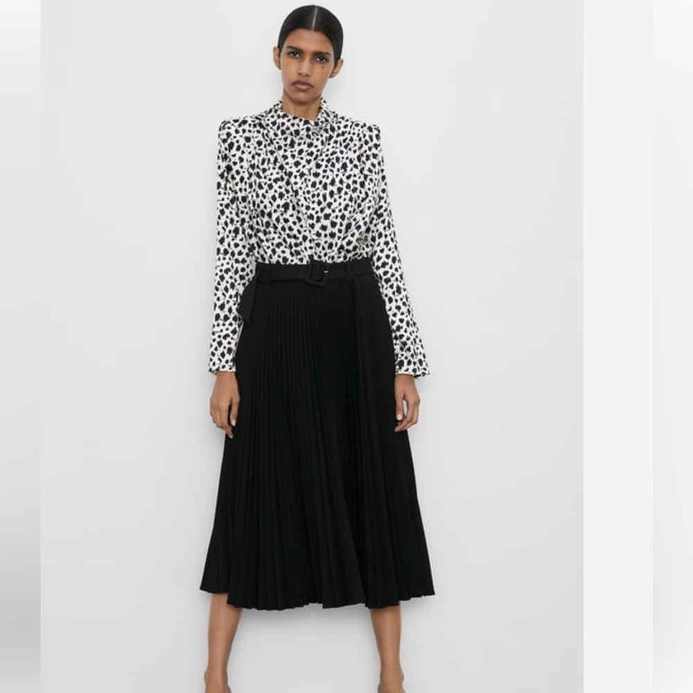 ZARA PLEATED LONGSLEEVE TOP